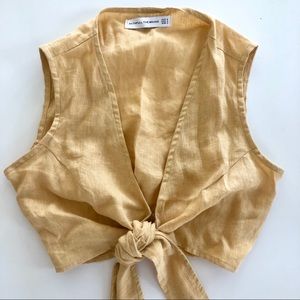 Faithfull the brand Marcie linen crop top